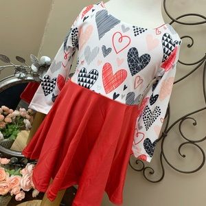 Girls Valentine Red Skirt Dress